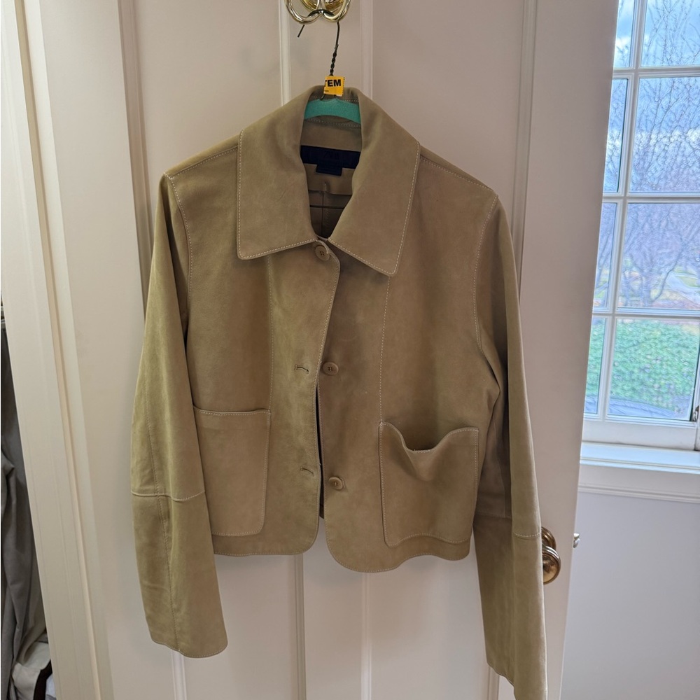 Zara suede jacket with buttons and pockets